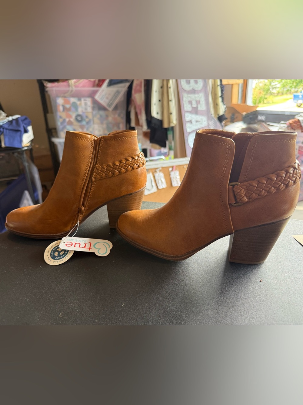 BareTraps Tan Braided Ankle Booties